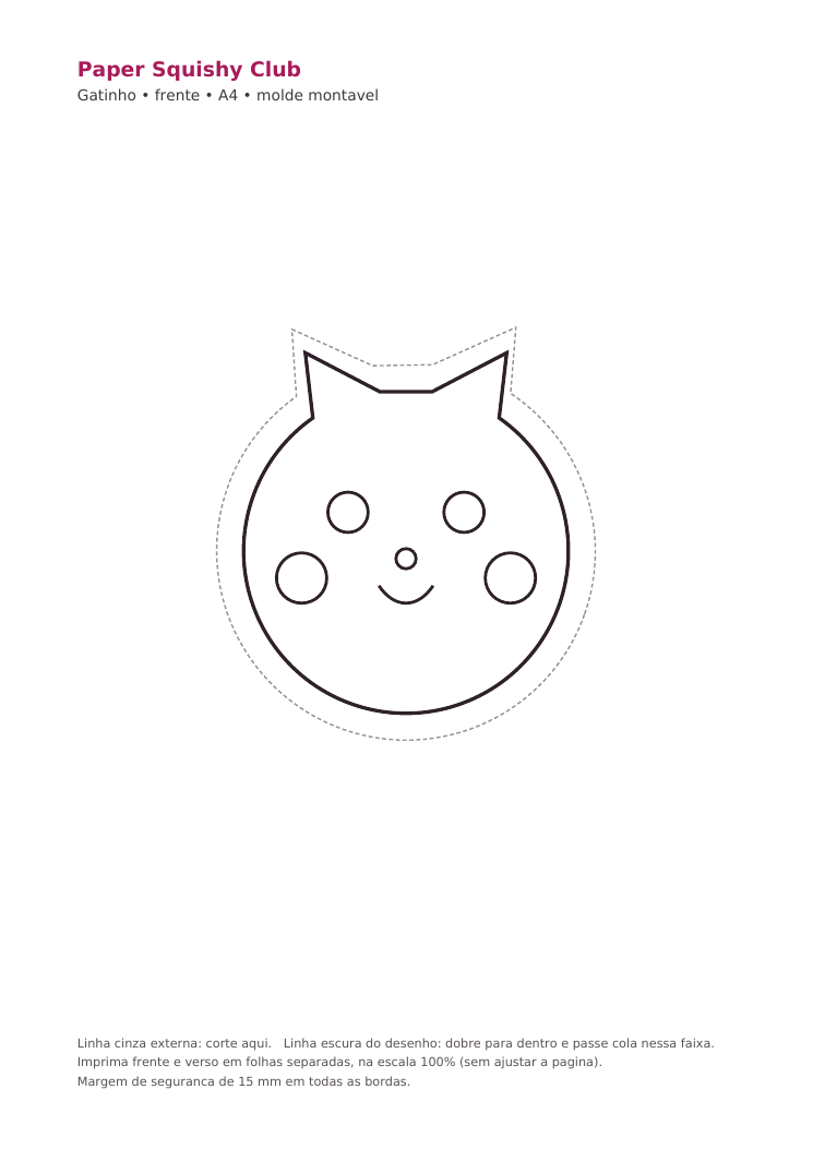 Folha de molde do gatinho para colorir, com o desenho em contorno